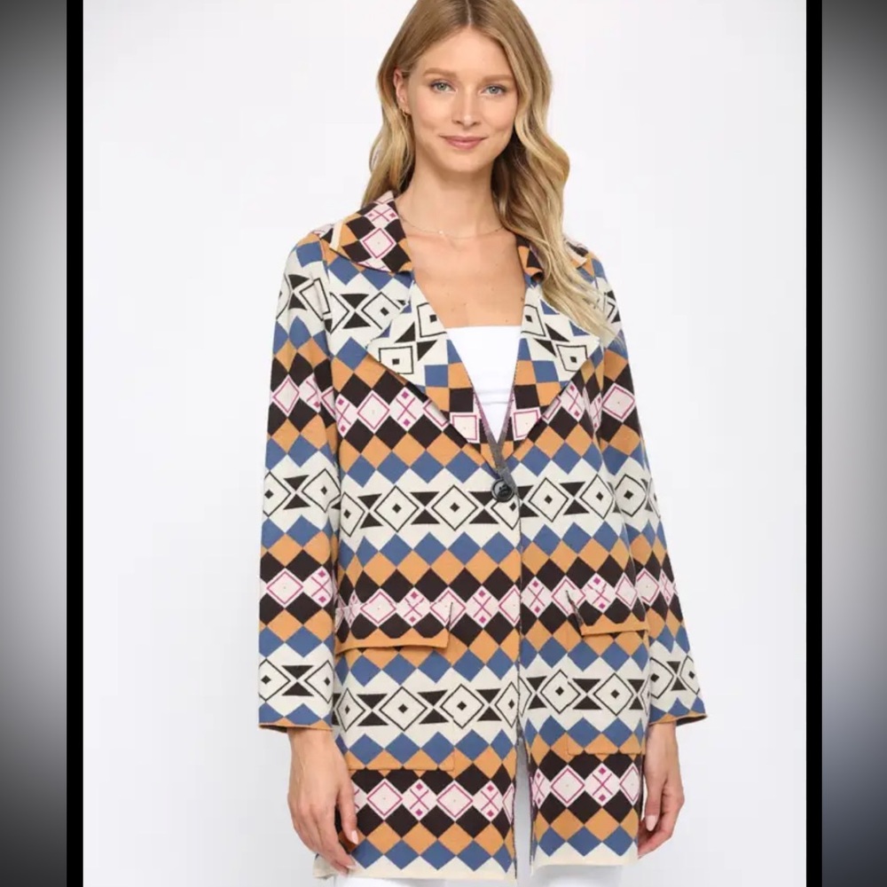 Fate Aztec Print Cardigan